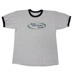 Vintage 90s Dave Matthews Band Anvil Tee Men's Size XL Band T Shirt Music Ringer